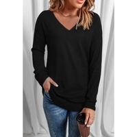 Azura Exchange V Neck Long Sleeve Knit Top