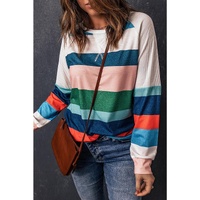 Azura Exchange Color Block Long Sleeve Top