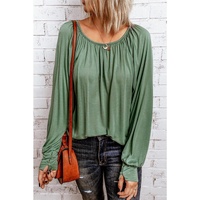 Azura Exchange Gathered Bubble Sleeve Top