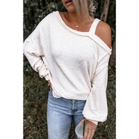Azura Exchange Asymmetric Dew Shoulder Long Sleeve Top