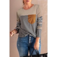 Azura Exchange Pinstripe Patch Pocket Top
