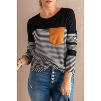 Azura Exchange Pinstripe Patch Pocket Top
