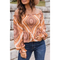 Azura Exchange Ruffled Smocked Off Shoulder Blouse