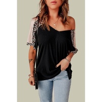 Azura Exchange Leopard Sleeve Top