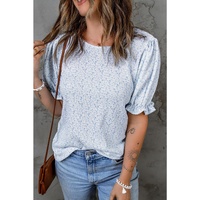 Azura Exchange Smocked Puff Sleeve Blouse