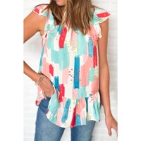 Azura Exchange Ruffled Mock Neck Top