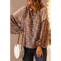 Azura Exchange Paisley Pattern Floral Patch Blouse
