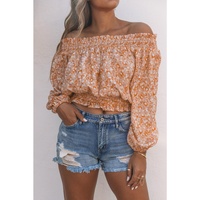 Azura Exchange Ruffled Floral Off Shoulder Top.