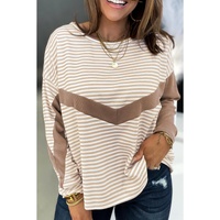 Azura Exchange Patchwork Striped Long Sleeve Top