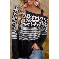 Azura Exchange Leopard Striped Long Sleeve Blouse