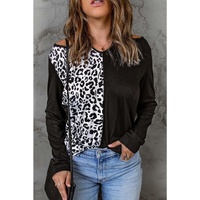 Azura Exchange Leopard Cut Out Long Sleeve Top