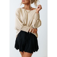 Azura Exchange Smocked Wrist Shift Top