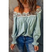 Azura Exchange Hollow-out Scalloped Neck Blouse