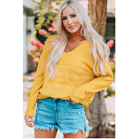 Azura Exchange Lace Contrast Ribbed V Neck Top