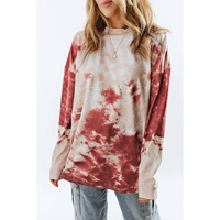 Azura Exchange Tie Dye Long Sleeve Crew Neck Top
