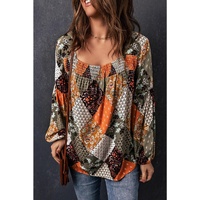 Azura Exchange Mixed Print Blouse