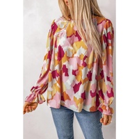 Azura Exchange Abstract Printed Long Sleeve Blouse