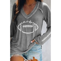 Azura Exchange Game Day Soccer Graphic Print Long Sleeve Top