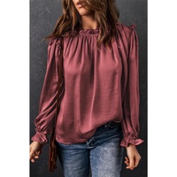 Azura Exchange Frilled Neck Ruffled Blouse