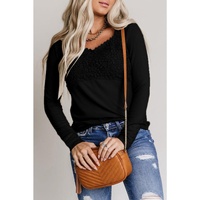 Azura Exchange Lace Crochet V Neck Top
