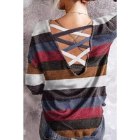 Azura Exchange Crisscross Back Long Sleeve Top