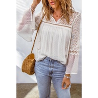 Azura Exchange Hollow Out Swiss Dot Blouse