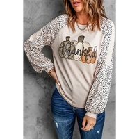 Azura Exchange Thankful Leopard Print Long Sleeve Top