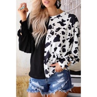 Azura Exchange Patchwork Waffle Knit Long Sleeve Top