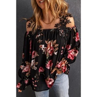 Azura Exchange Lace Patchwork Cold Shoulder Blouse