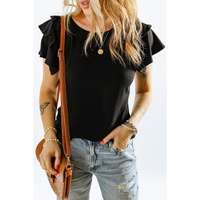 Azura Exchange Tiered Ruffled Short Sleeve T Shirt