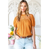 Azura Exchange Keyhole Puff Sleeve Blouse