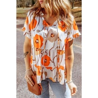 Azura Exchange Frill Neck Tiered Babydoll Blouse