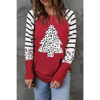 Azura Exchange Striped Color Block Long Sleeve Top