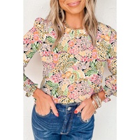 Azura Exchange Floral Print Puff Sleeve Blouse