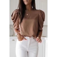 Azura Exchange Puff Sleeve Crew Neck Top