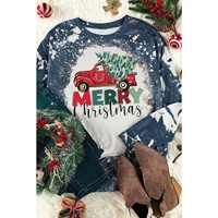 Azura Exchange MERRY Christmas Bleached Long Sleeve Top