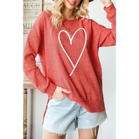 Azura Exchange Waffle Knit High Low Long Sleeve Top