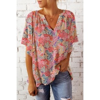 Azura Exchange Gorgeous Floral V-Neck Blouse