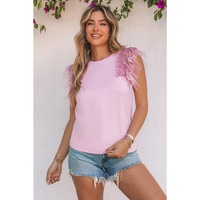 Azura Exchange Ruffle Mesh Sleeves Top