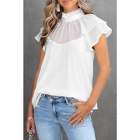 Azura Exchange Ruffle Sleeve Mock Neck Blouse
