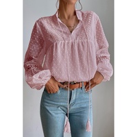 Azura Exchange Swiss Dot Balloon Sleeve Babydoll Blouse