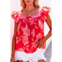Azura Exchange Ruffle Sleeve Floral Blouse