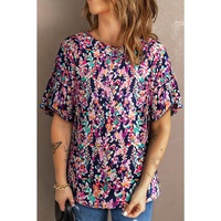 Azura Exchange Crisscross Back Floral Blouse