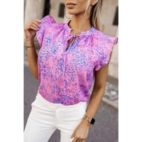 Azura Exchange Ruffle Leopard Print Top