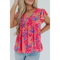 Azura Exchange Leopard Print Flutter Sleeve Blouse