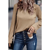Azura Exchange Ribbed Knit Long Sleeve Top