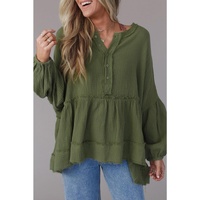 Azura Exchange Loose Sleeve Raw Edge Top