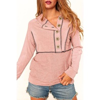 Azura Exchange Princess Line Out Seam Hoodie with Front Buttons