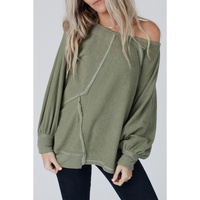 Azura Exchange Exposed Seam Patchwork Dolman Sleeve Top