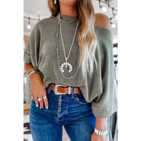 Azura Exchange Boatneck Batwing Sleeve Cording Blouse